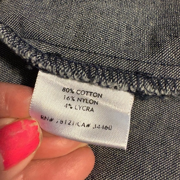 Eileen Fisher Dark Denim Jacket with Relaxed Fit and Rounded Collar - Picture 5 of 6